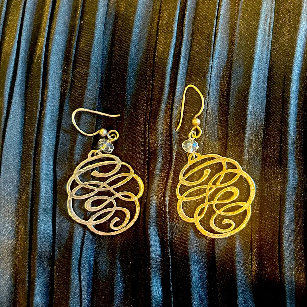 Brighton Elegant Silver Skribbel French Wire Filigree Swirl Drop Earrings🤍😍🤍